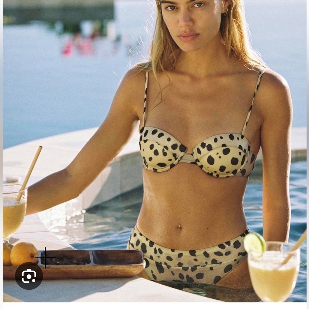 triangl swimwear leopard Bikini in Cream and Black